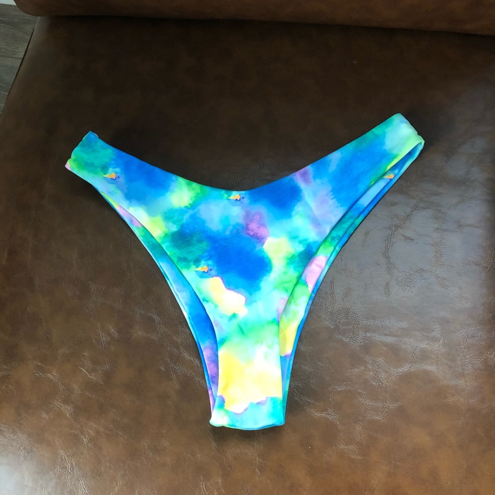 Shein rainbow tie dye swim bottoms